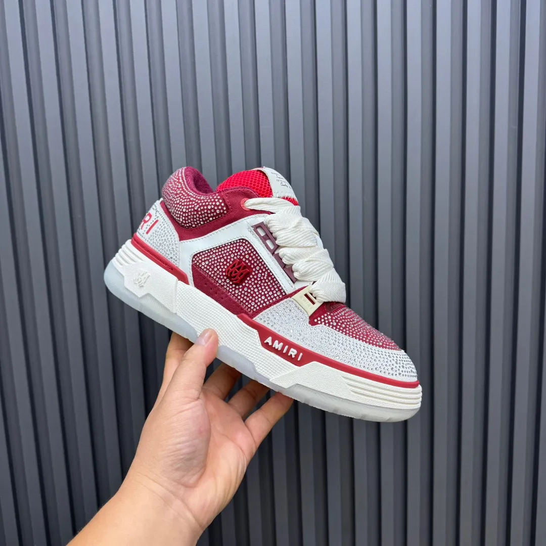 Men's men's shoes 💰800 AMIRI Amir Couple's new hot brick high street sneakers with bone sports shoes, toe-layer cowhide upper, upper side bones, purely hand-stitched, with good three-dimensional effect, customized metal LOGO, code number 35-44 (45, 46 customized)